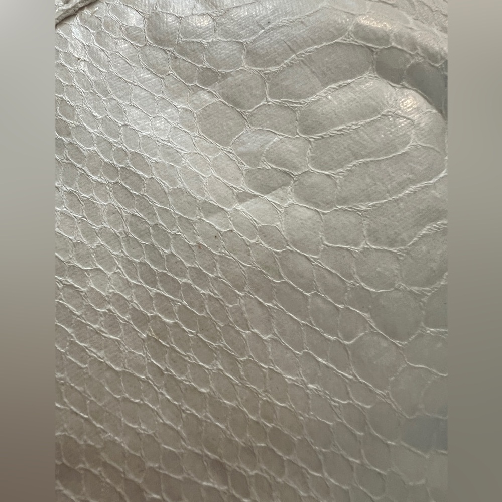 🤍🩶🐍👜BOTKIER White Ecru Python Skin Chain Strap Purse Bag NWT - Picture 10 of 11